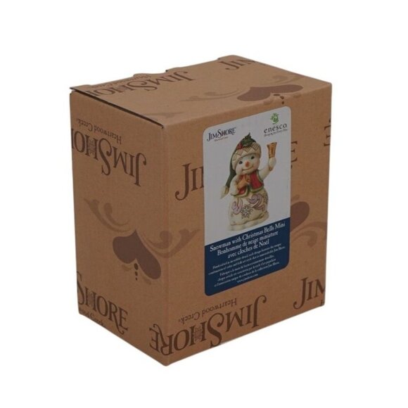 Jim Shore Heartwood Creek Snowman Mini Figure – Christmas Bells Holiday Collecti - Picture 3 of 5